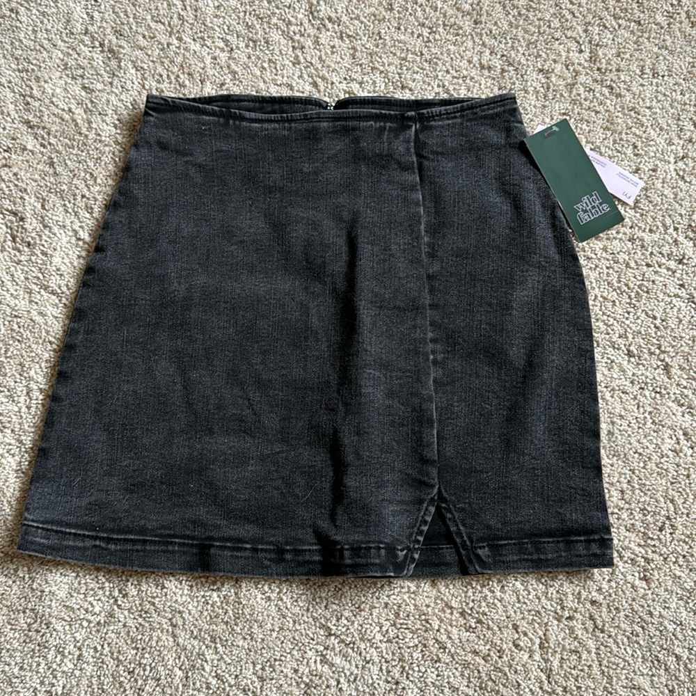 black denim skirt